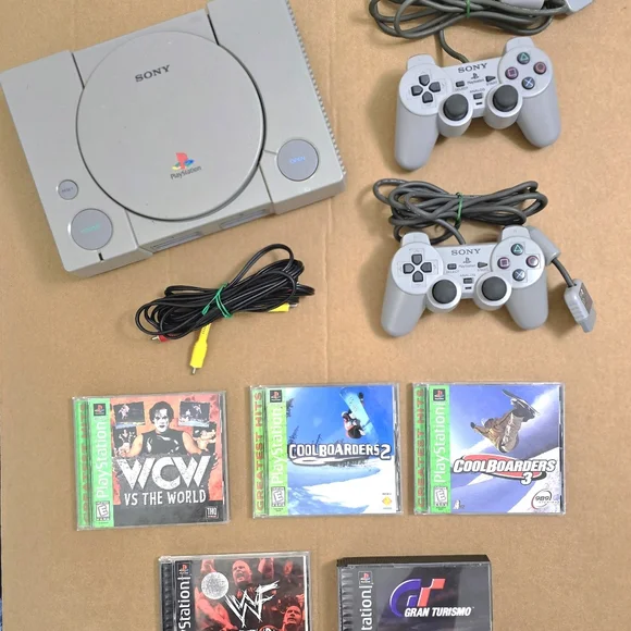 Sony Playstation SCPH - 9001 Console W/2 Hand Controls (6) Games "READ" EUC". - Picture 1 of 16